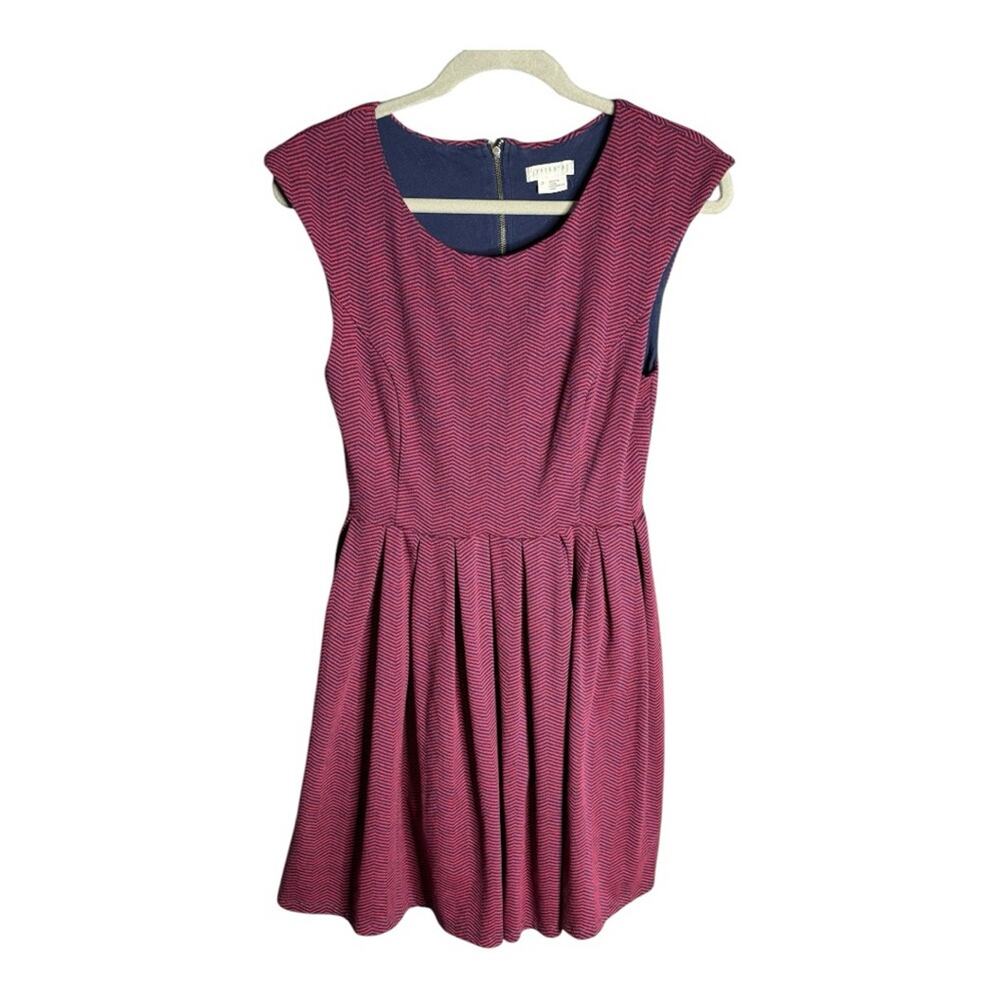 Cooperative Purple Striped Sleeveless A Line Lined Dress Exposed Zipper 2